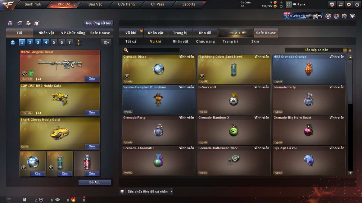 shop acc cf uy tin gia re