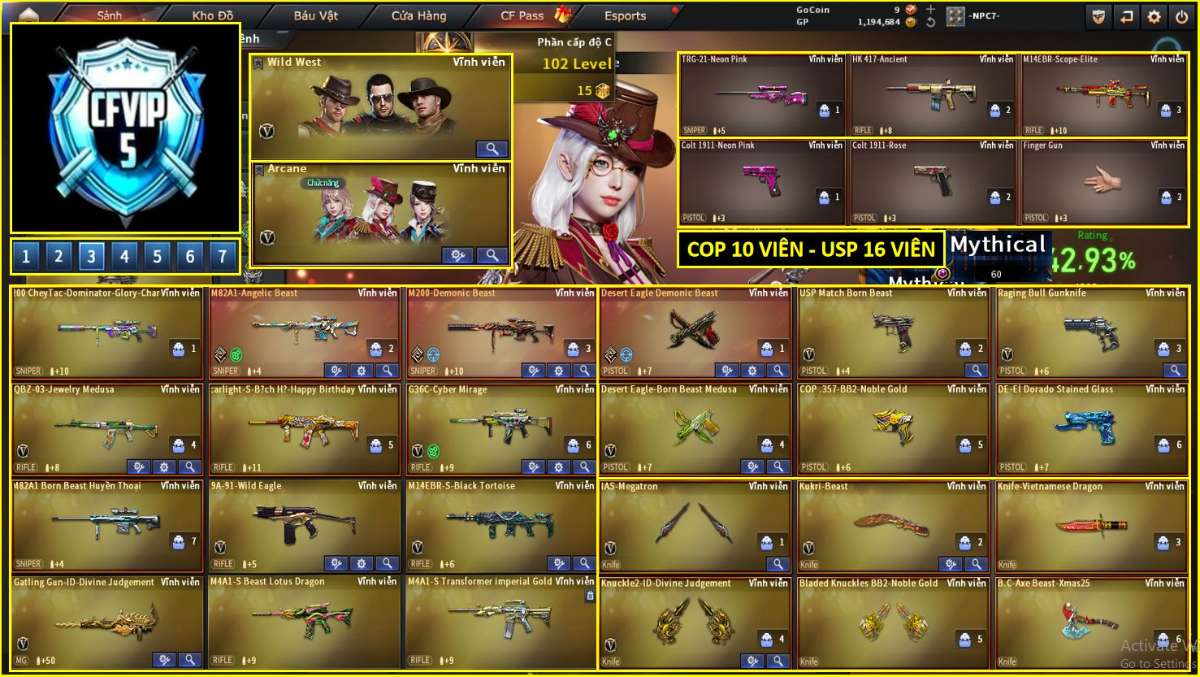 shop acc cf uy tin gia re