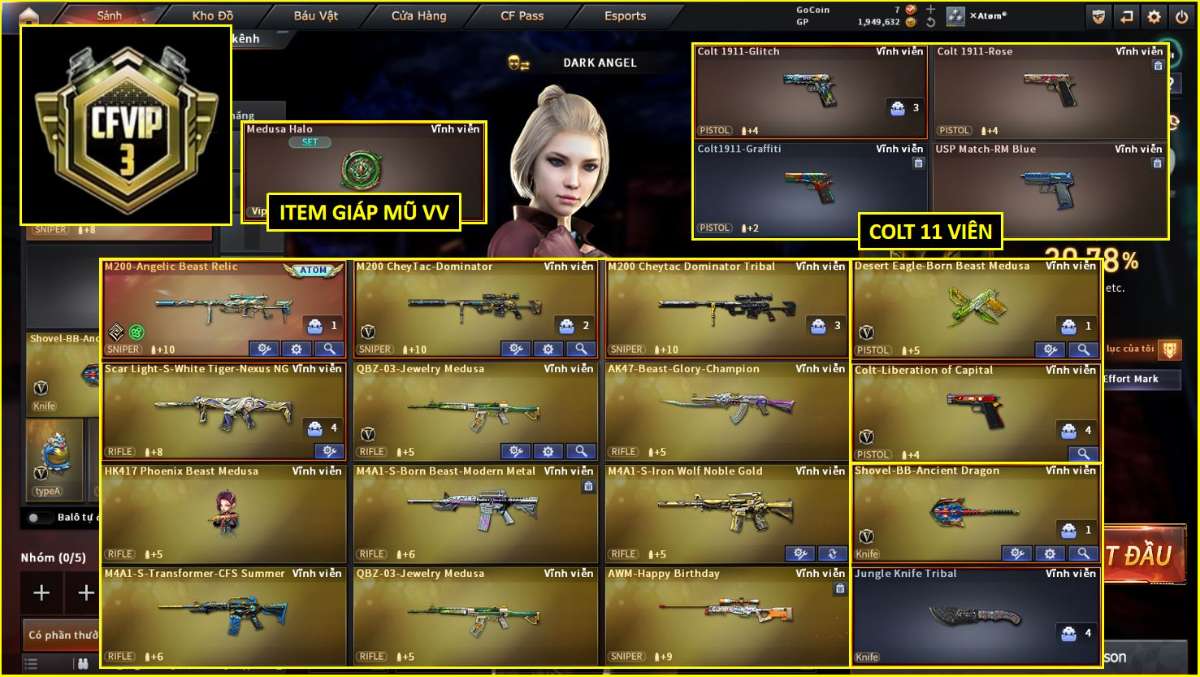 shop acc cf uy tin gia re