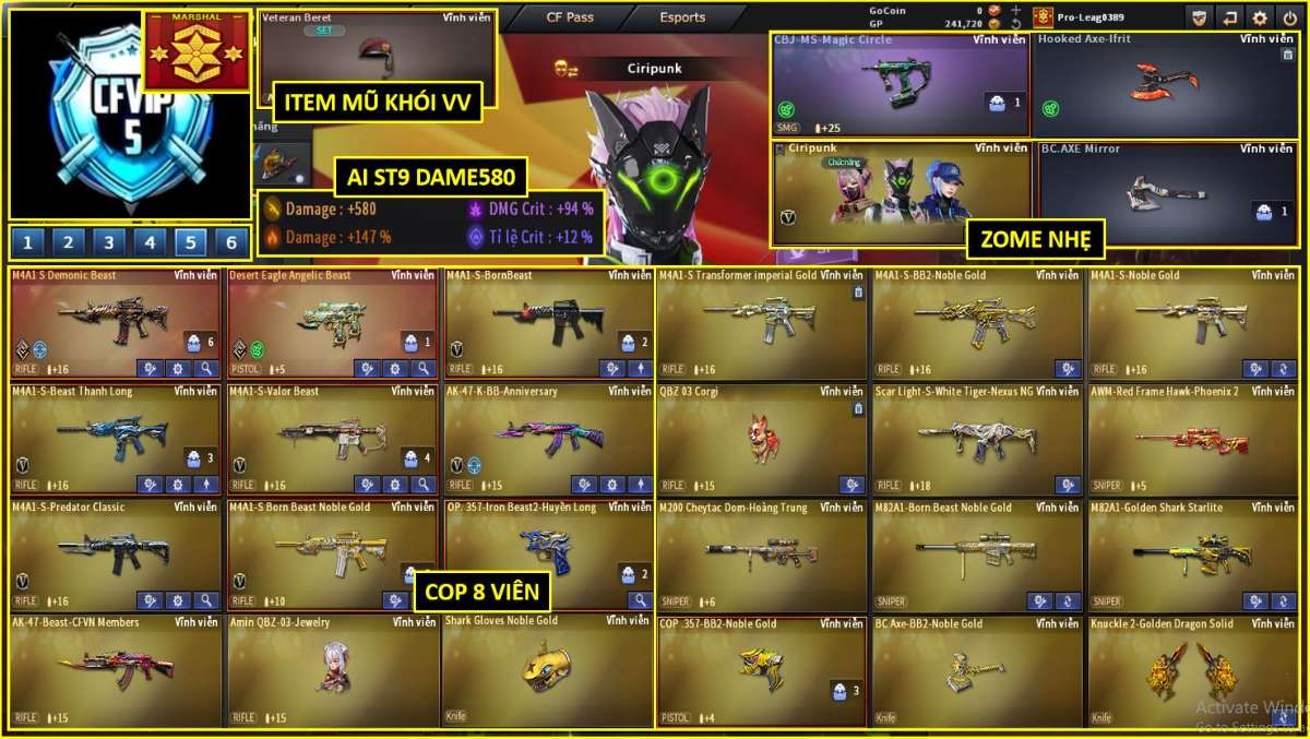 shop acc cf uy tin gia re
