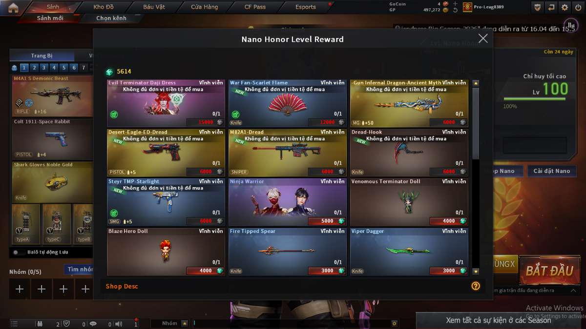shop acc cf uy tin gia re