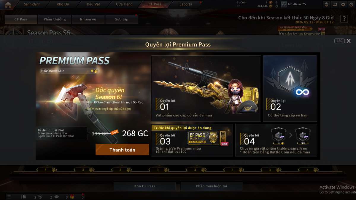 shop acc cf uy tin gia re