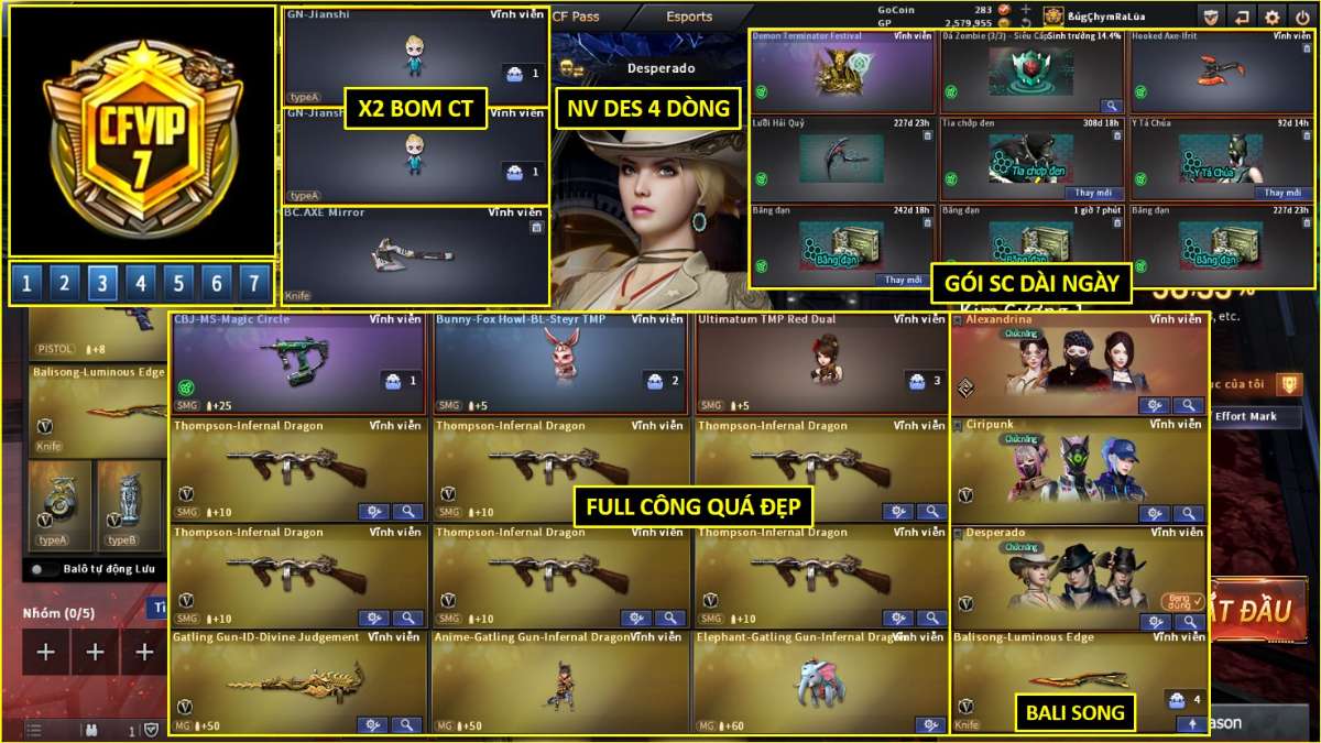 shop acc cf uy tin gia re
