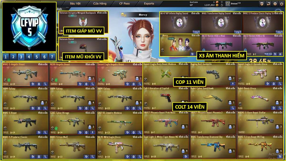 shop acc cf uy tin gia re