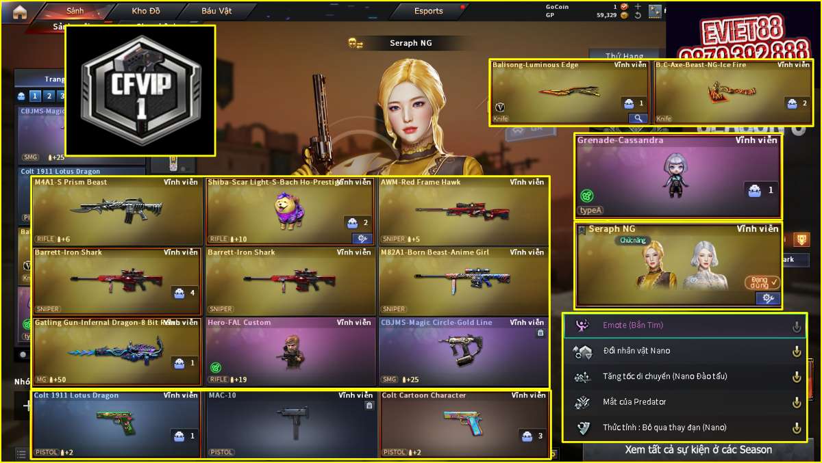 shop acc cf uy tin gia re